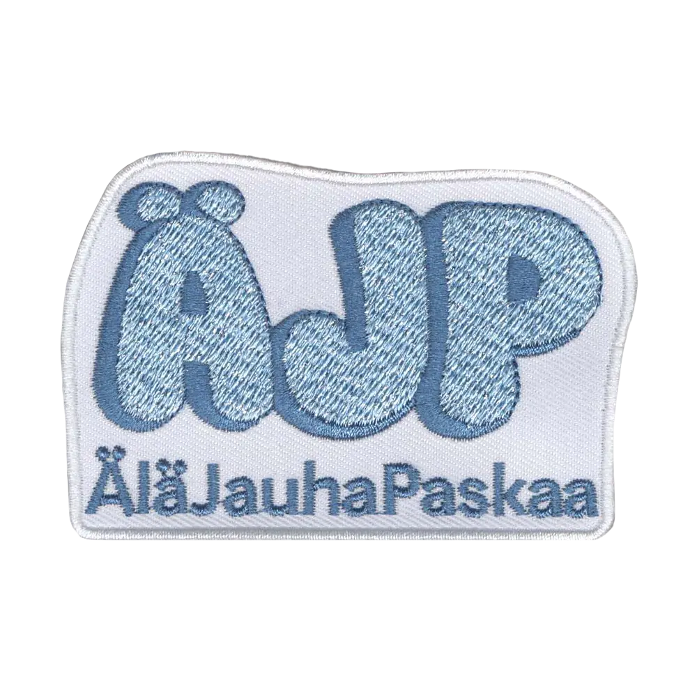 Brodeerattu kangasmerkki, ÄJP.