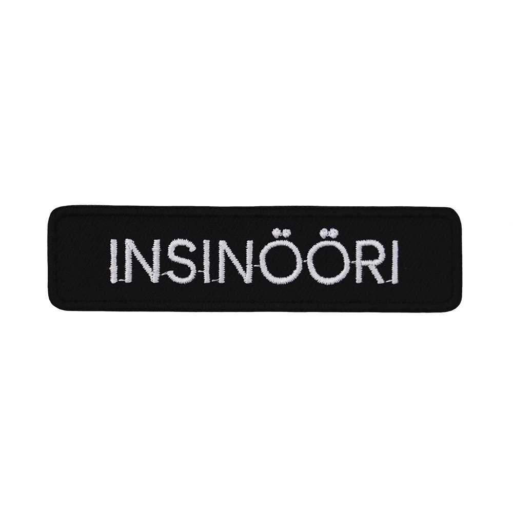 Brodeerattu haalarimerkki, insinööri.