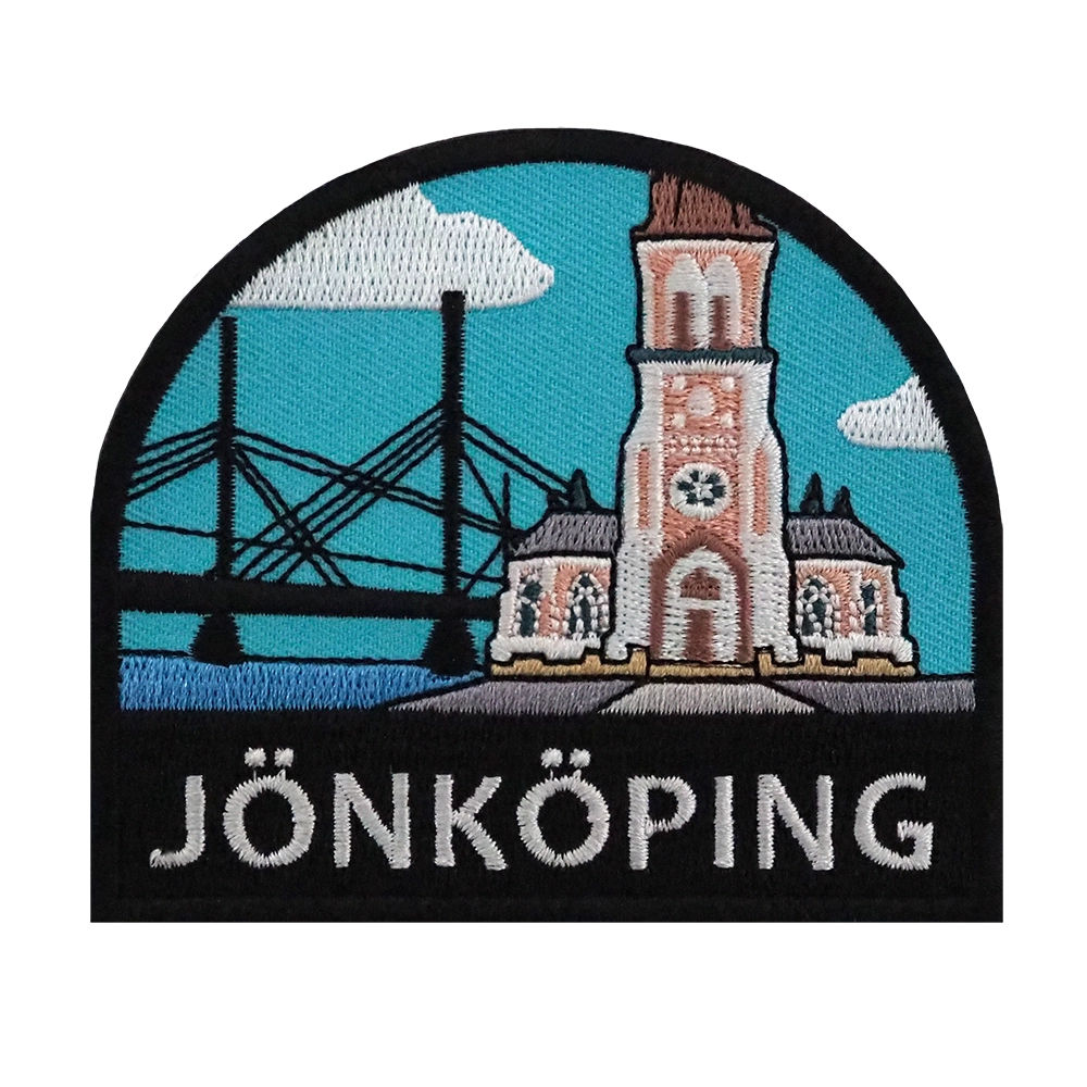 Brodeerattu haalarimerkki, Jönköping.