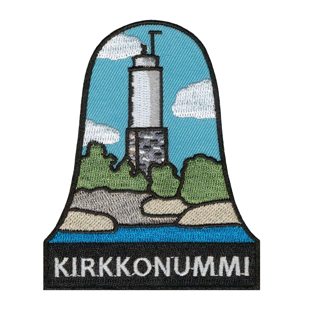 Brodeerattu haalarimerkki, Kirkkonummi.
