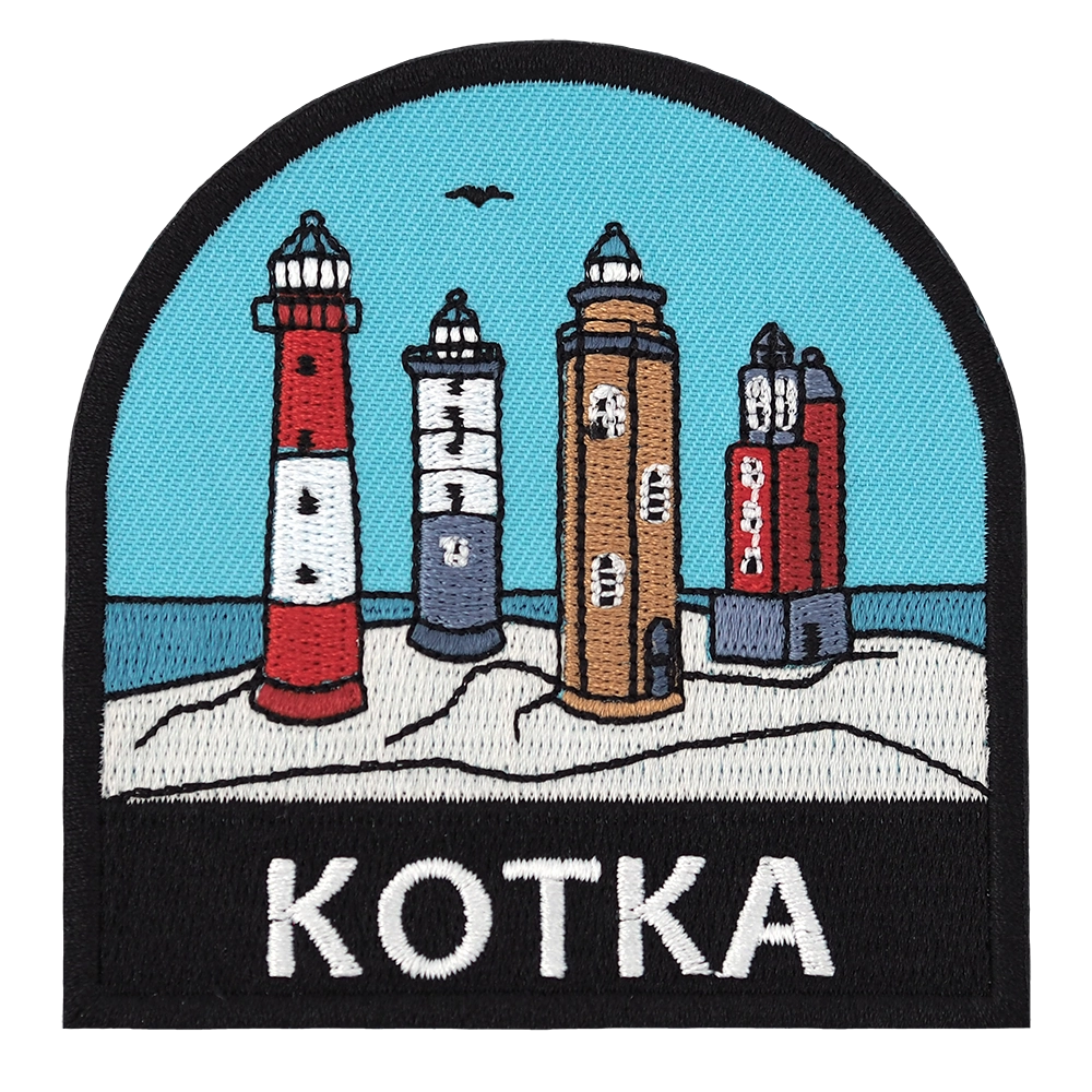 Brodeerattu haalarimerkki, Kotka.