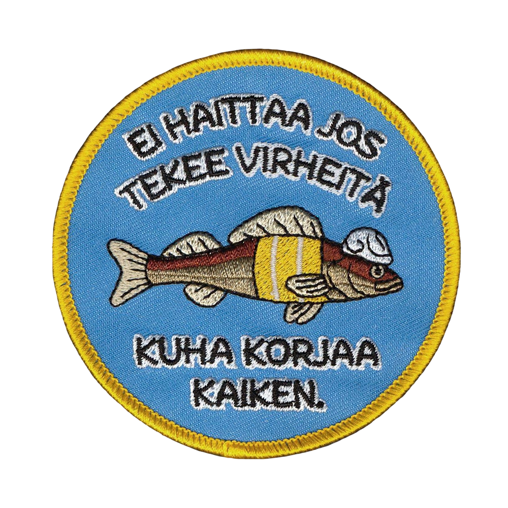 merkittu.com - haalarimerkki Kuha korjaa