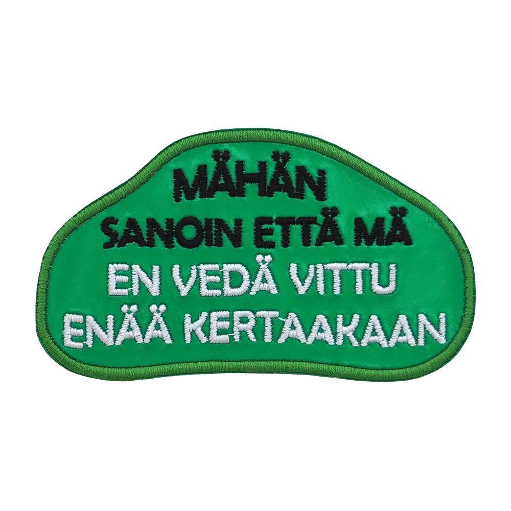 merkittu.com - haalarimerkit Mähän sanoin vihreä hologrammi