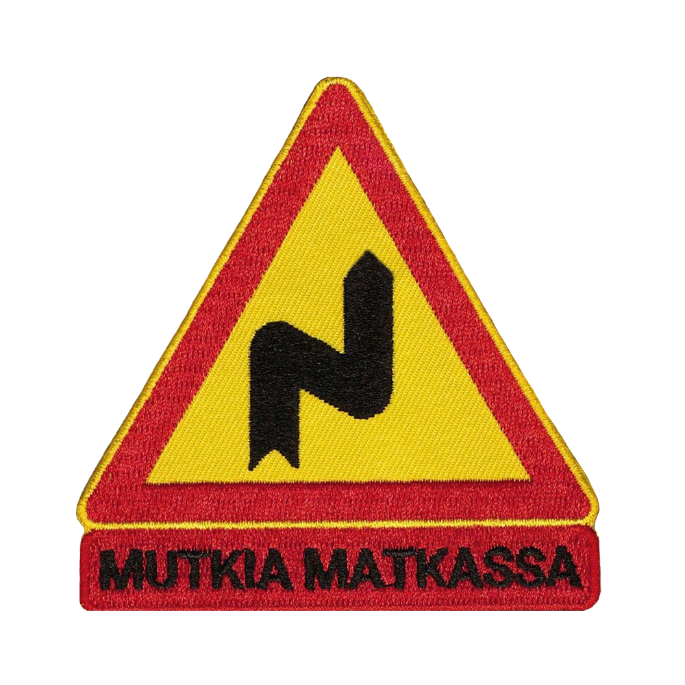 Brodeerattu kangasmerkki, liikennemerkki.