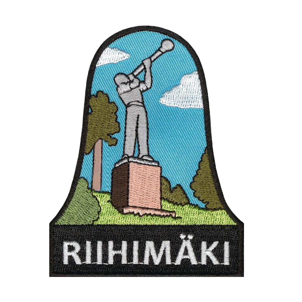 Brodeerattu kangasmerkki, Riihimäki.