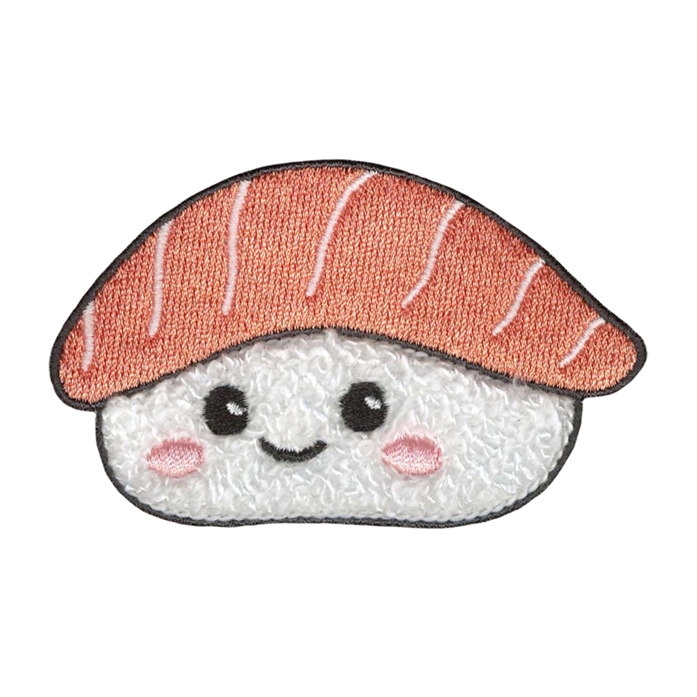 Chenille kangasmerkki, sushi.