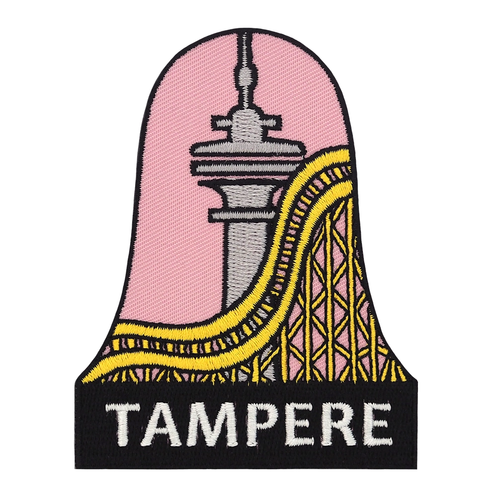 Brodeerattu haalarimerkki, Tampere.