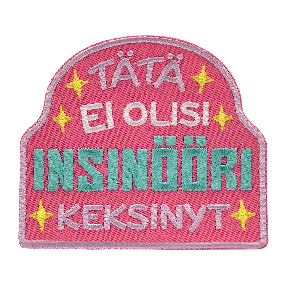 Brodeerattu haalarimerkki, insinööri.