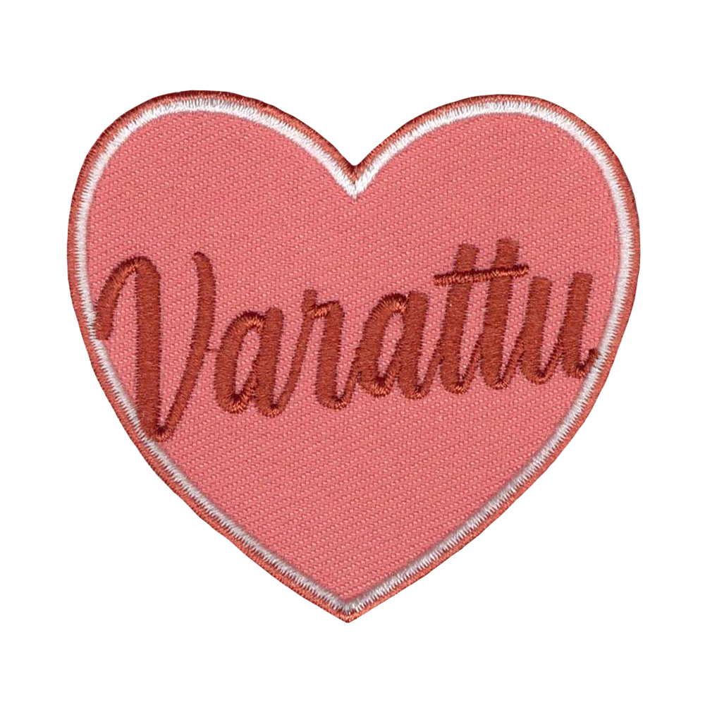 Brodeerattu kangasmerkki, varattu.